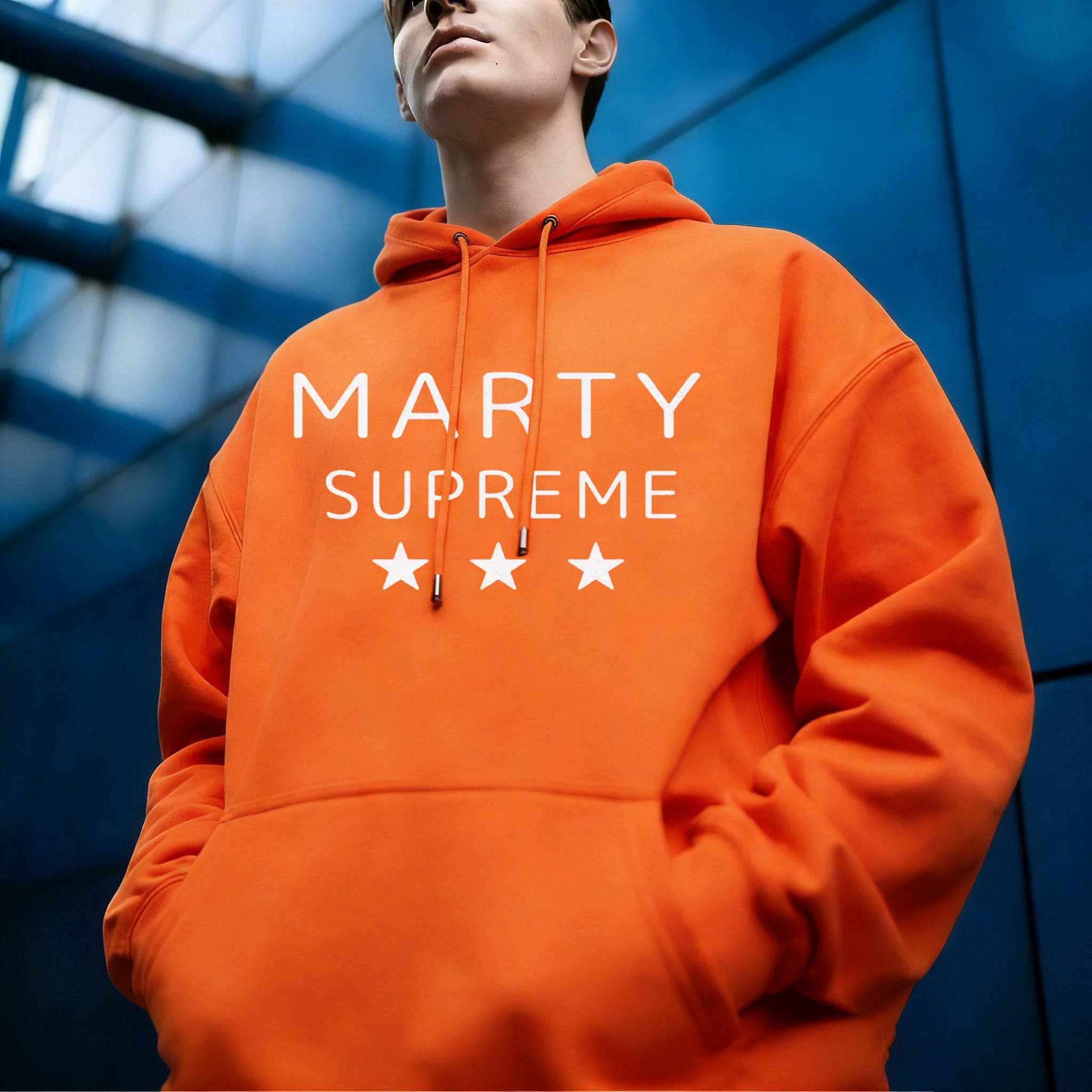 Supreme Brand Streetwear - Felpe con cappuccio arancioni Timothée Chalamet,